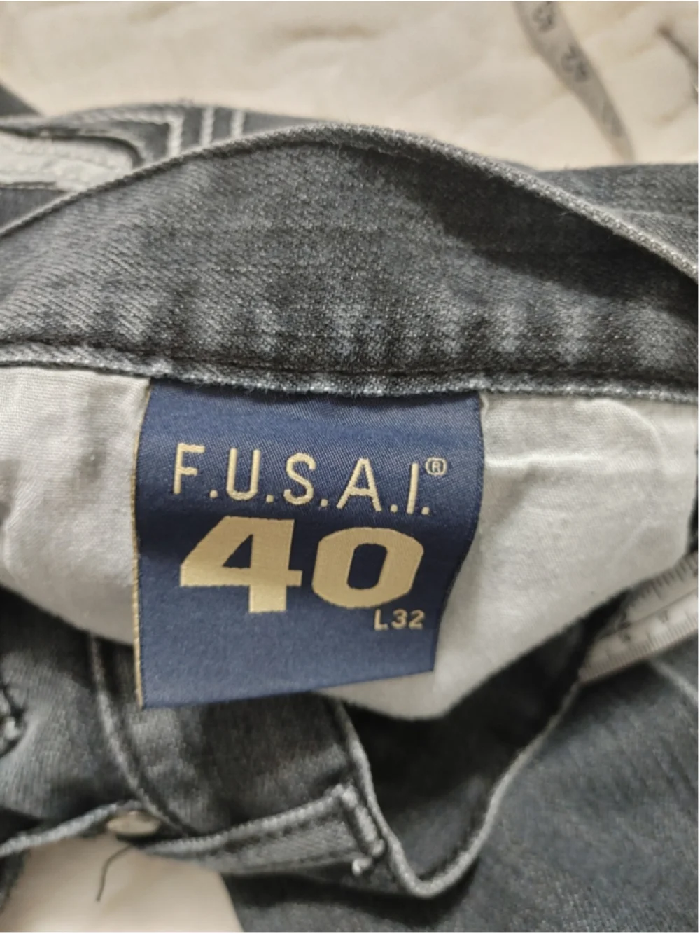 Vintage Y2K Men's F.U.S.A.I. Straight Jeans Waist 40 Grey White